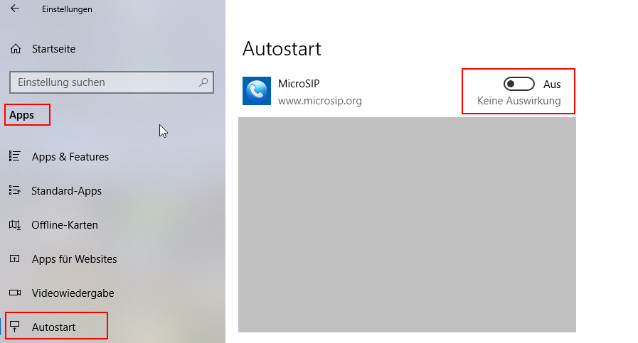 Autostart MicroSIP in Windows 10 einrichten